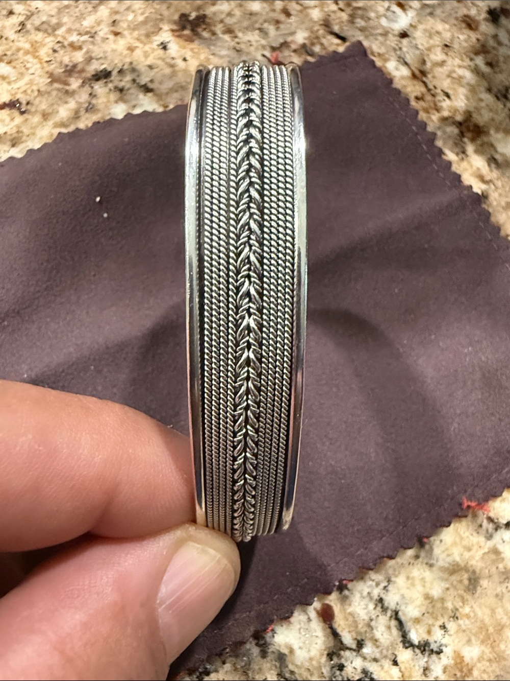 Sterling Silver Braided Cuff Bracelet - Silver lightly used.